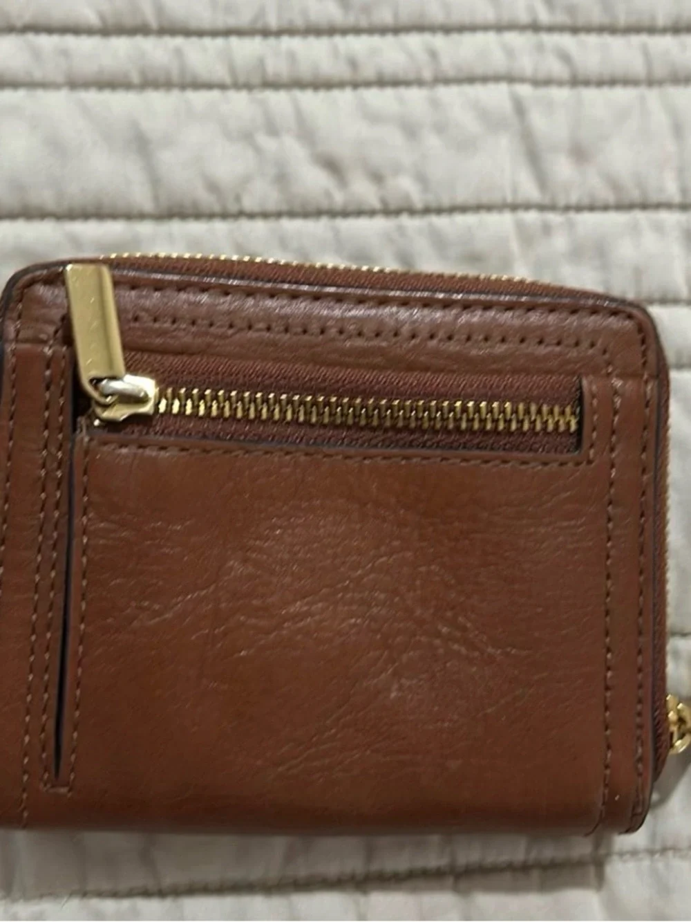 Fossil Tan Leather Crossbody with Matching Wallet Set